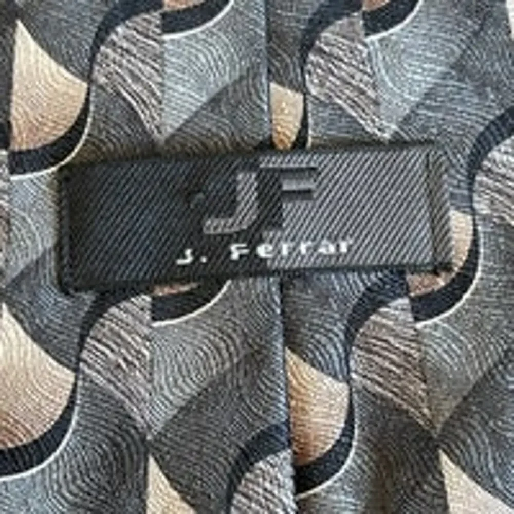 J FERRAR MENS TIE BLACK GRAY BROWN  4 X 59
